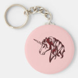 RED UNICORN HEAD KEYCHAIN