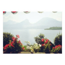 Red View from St. Wolfgang, Austria flowers Personalized Invite