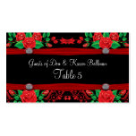Red Vine Roses On Black Table Business Card Template