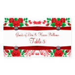 Red Vine Roses On White Table Business Card Templates