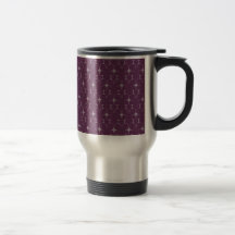 Red Violet 70’s Floral Coffee Mugs