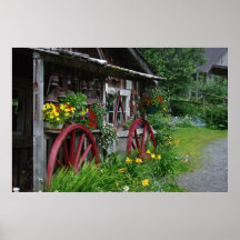Red Wagon Wheels print
