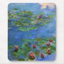 Red Water Lilies, Claude Monet Mousepads
