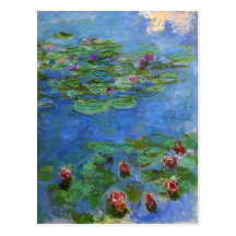 Red Water Lilies, Claude Monet Post Cards