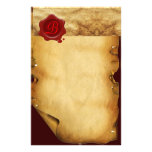 RED WAX SEAL PARCHMENT Monogram Stationery Paper