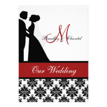 Red Wedding Couple Wedding Invitation
