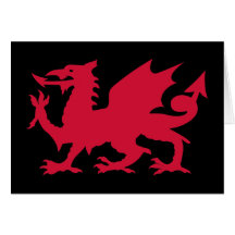 Red Welsh Dragon Card