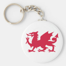 Red Welsh Dragon Keychain