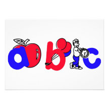 Red,White and Blue ABC Alphabet Logo Personalized Announcement