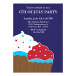Red White and Blue Cupcakes Invitation