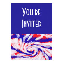 red white and blue custom invitation