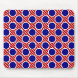 Red White and Blue Double Dots Mouse Pad