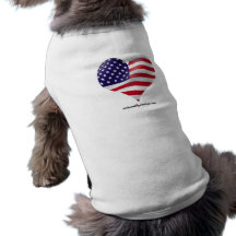 Red White and Blue Flag Dog Tee