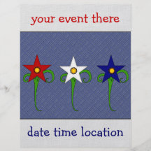 Red, White, and Blue Flowers Personalised Flyer