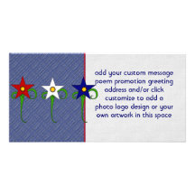Red, White, and Blue Flowers Photo Card Template