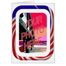 Red White and Blue Frame Greeting Card