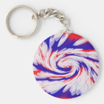 red white and blue key chain