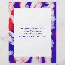 red white and blue personalized flyer