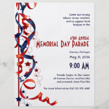 Red White and Blue Ribbons and Stars Flyers