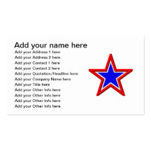 Red, white and blue stacked stars business card template