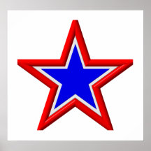 Red, white and blue stacked stars print
