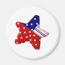 Red White and Blue Star Refrigerator Magnet