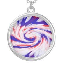 red white blue abstract pendant