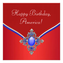 Red White Blue Patriotic 4th of July Party Custom Announcements