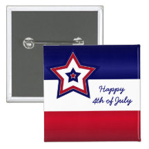 Red White & Blue Stars Button