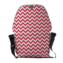 Red White Chevron Pattern Courier Bags