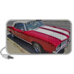 Red & White Classic Car Poster Travelling Speaker