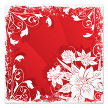 Red & White Floral Frame Photograph