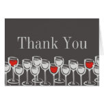 red white wine glasses thank you note card invi...