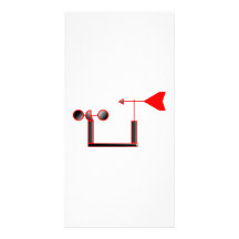 Red Wind Speed and Weather Vane Photo Card Template