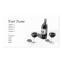 Red wine and wine glasses business card