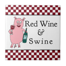 Red Wine & Swine Ceramic Tiles