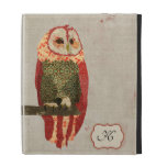 Red Winter Owl Monogram Case iPad Cases