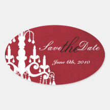 Red with White Chandelier  Wedding Sticker holiday