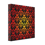 Red, yellow and black damask canvas print