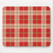 Red Yellow Blue Green Plaid Mousepad
