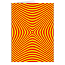 Red & Yellow Concentric Circles Cards