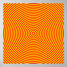 Red & Yellow Concentric Circles Poster