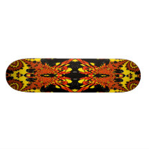 Red Yellow Fractal Skateboard