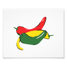 Red Yellow Green Chilli Pepper Graphic Art Photo