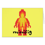 Red Yellow Orange Minifig Happy Birthday Card cards