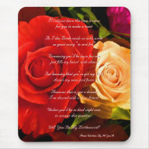 Red Yellow Rose Will You Be My Bridesmaid Mouse Pads