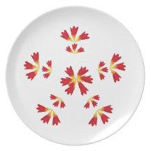 red yellow tulip Plate