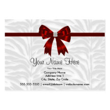 Red Zebra Red Bow Zebra Business Cards