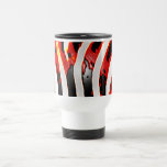 Red Zebra Stripes Custom Travel Mug