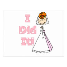 Redhead Bride I Did It Post Card